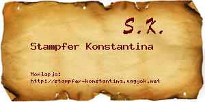 Stampfer Konstantina névjegykártya